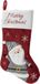 HI Decoratie chaussette de Noël - rouge - avec Père Noël - H45 cm - velours - Merry Christmas