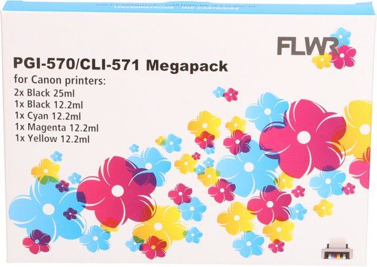 FLWR - Cartridges - Canon PGI-570 / CLI-571 6-pack - XL - Compatible with Canon