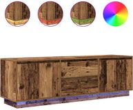 vidaXL TV-meubel met LED-verlichting, oud houtkleurig, 160,5x41x50 cm