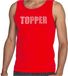 Bellatio Decorations Glitter Topper tanktop rood met steentjes/ rhinestones voor heren - Glitter kleding/ foute party outfit XL