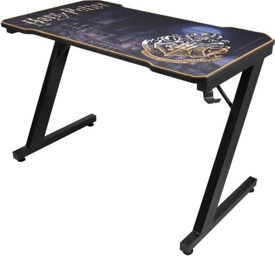 Subsonic Harry Potter Gaming Desk – Bureau 110x60 cm met Carbon Look – Inclusief XXL Muismat, Headset Houder & Bekerhouder
