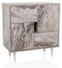 LYKKJA Commode, 2 tiroirs, blanc/marbre, 72x39,5x77 cm