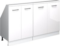 Vicco R-Line Keukenkast voor schuine wand – 140 cm Set van 2 Wit hoogglans/wit