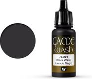 Vallejo Hobbyverf Acrylverf - 73201 Game Color Wash - Black - Acryl - Verf flesje - 18 ml