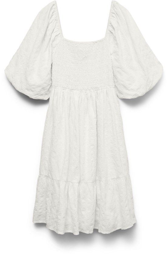 AWARE Vero Moda AWJULIE jurk met ballonmouwen en vierkante hals - Wit