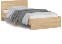 vidaXL Bedframe met hoofdbord zonder matras Sonoma eiken 100x200 cm