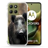 Cokitec Versterkte Hoes voor Motorola G15 Jacht Boar Wood