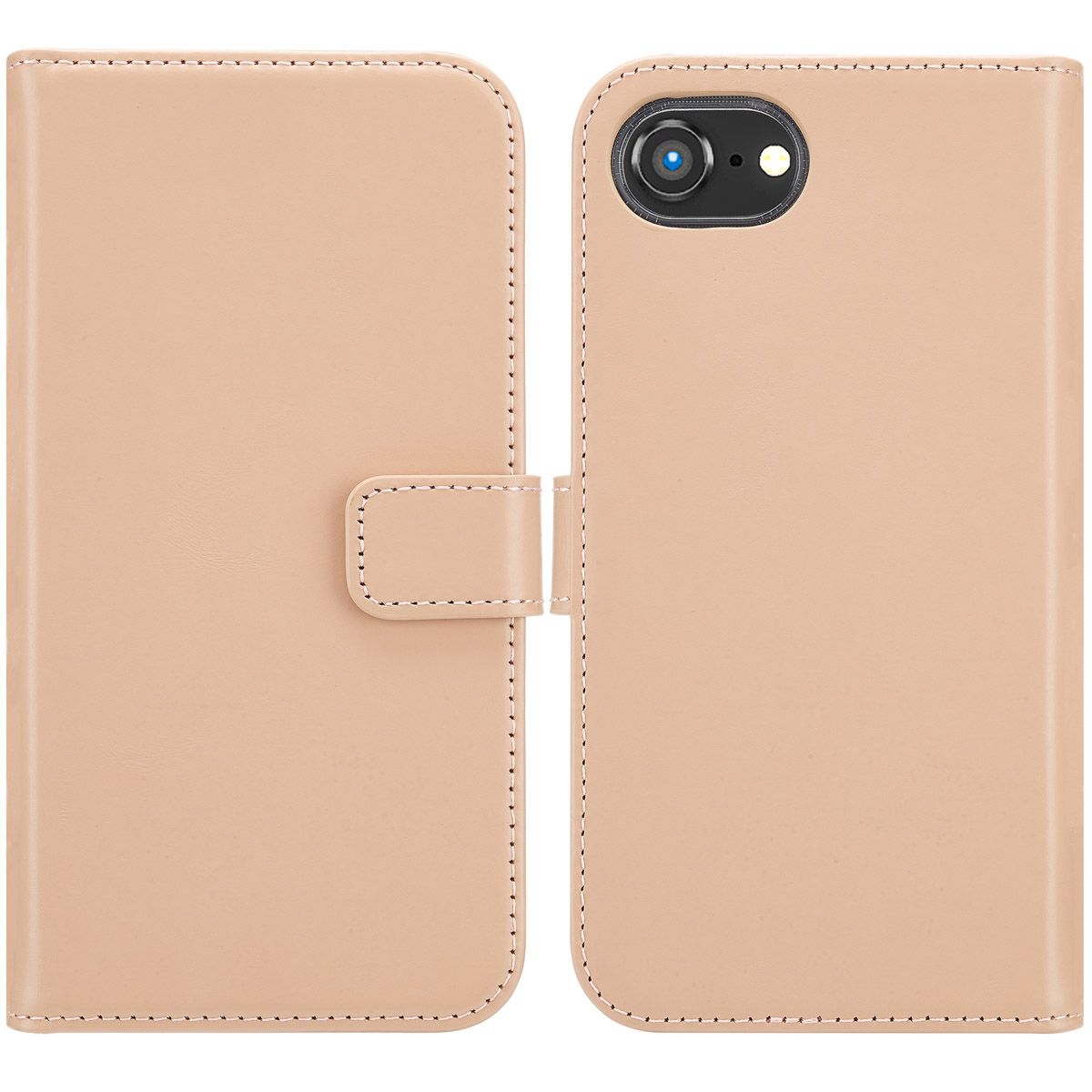 Selencia Echt Leren Bookcase Apple iPhone 17e / 16e - Dusty Pink
