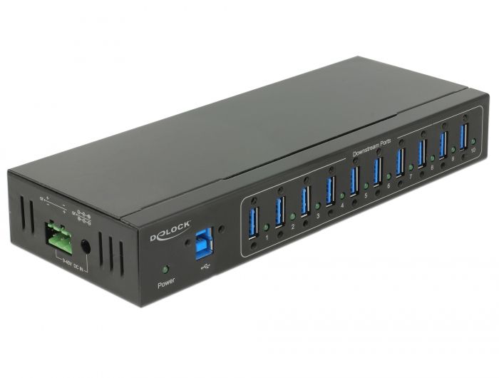 DeLOCK 63919 USB 3.1 Gen 1 Hub - 10 poorten - Zwart