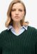 Superdry - Oversized kabeltrui met V-hals - Dames - Katoen - Groen