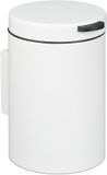 Relaxdays Afvalbakje 3L, Wandmontage, Softclose, Binnenemmer, Badkamer, Wit