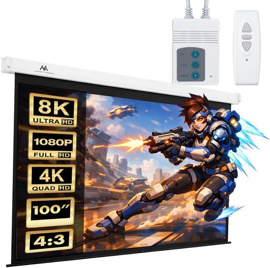 Maclean MC-592 Projectiescherm elektrisch 100" 200x150 4:3