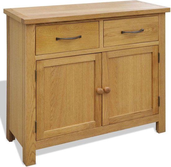 vidaXL Dressoir 90x33,5x83 cm massief eikenhout