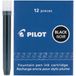 Pilot Namiki cartouche d'encre pour stylo plume - Noir - 12 cartouches par paquet (69100)