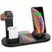 Station d'accueil sans fil 4-en-1 – Convient pour iPhone, Samsung, Apple Watch et AirPods – Charge jusqu'à 4 appareils simultanément, Design compact noir