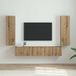 Maison Exclusive - Meuble TV mural, 2 pièces, fait main, placage chêne