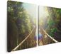 Artaza Canvas Schilderij Tweeluik Houten Brug In De Tropische Jungle - 120x80 - Canvas Print