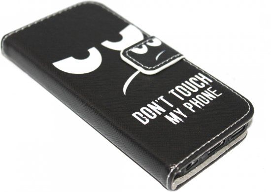 Origineletelefoonhoesjes.nl Don t touch my phone hoesje leer iPhone 5 / 5S / SE