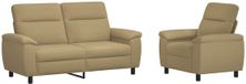 vidaXL Canapé 2 places Tissu Marron clair