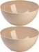Plasticforte Serveerschaal/saladeschaal - 2x stuks - D23 x H10 cm - kunststof - beige - 3000 ml