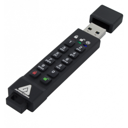 Apricorn Aegis Secure Key 3z - USB-stick - 64 GB - Zwart