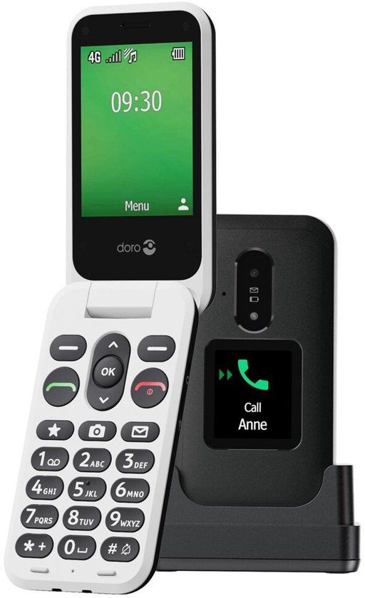Doro Leva E30 7,11 cm (2.8\") 142,7 g Zwart, Wit Basistelefoon
