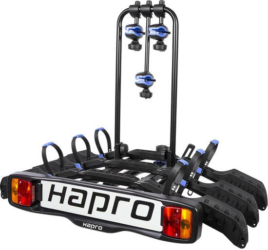 HAPRO Atlas Active III Fietsendrager - 3 Fietsen - Trekhaak - Zwart/Blauw