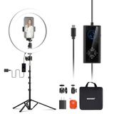 NEEWER Ringlicht voor telefoon, 12 inch, 24 W, led, met voet 180 cm, tweekleurig, 2900 K-7000 K, USB C PD-aansluiting, CRI97 1810lux/0,5 m, 12 scènes, ringlicht voor make-up, streaming, zoom, TikTok, RH12B