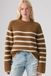 Levi's Frida pull en laine à col rond - Femme - L - Marron / Margaux Stripe Foxtrot Brown