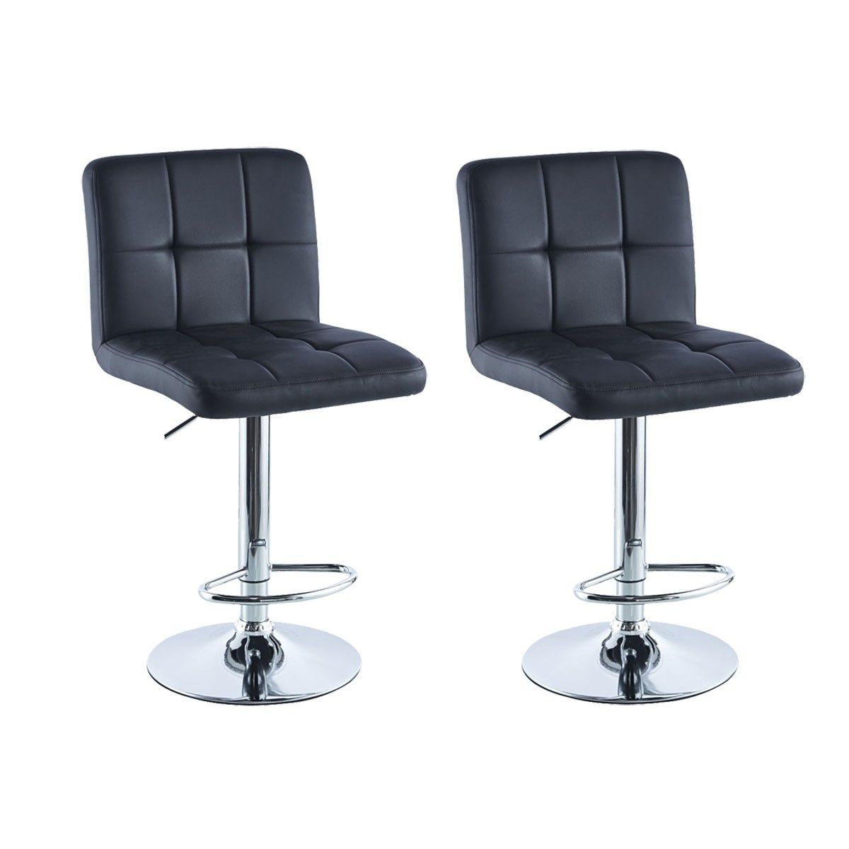 Viking Choice Barkrukken - set van 2 - Zwart/Chroom - 37x44x112cm