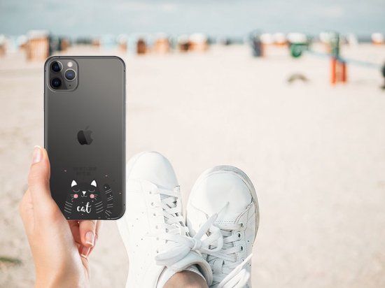 Telefoonhoesje met Naam Apple iPhone 11 Pro Max Cat Good Day - B2Ctelecom