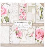 Stamperia Scrapbookblok met letters en bloemen 30x30