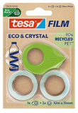 Tesa Eco & Crystal Plakband Set - 19mm x 10m (2 Rollen) + Dispenser