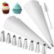 Bol Sac de pâtisserie réutilisable, sac de pâtisserie avec douilles, sac de pâtisserie en coton 35 cm, 8 douilles en acier inoxydable, sac de pâtisserie pour cupcakes, biscuits, cupcakes, décoration de biscuits
