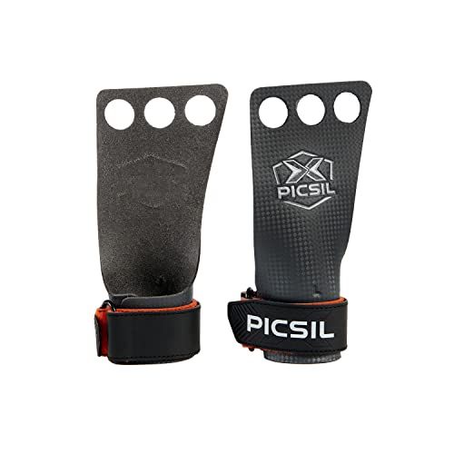 PICSIL RX Grips - Carbon - 3 Hole - Orange - XL