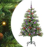 vidaXL Sapin de Noël artificiel 150 cm PVC et Métal Vert avec LED Blanc Chaud