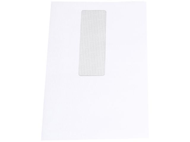 Staples Staples Zakelijke envelop, A5, 156 x 220 x 156 mm, met venster, gom, papier, wit