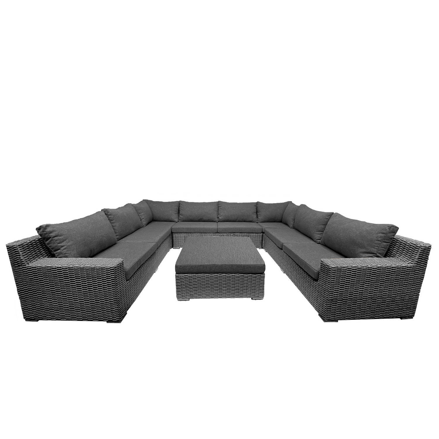 Mondial Living 8-persoons Loungeset Colorado Falcon Grey U-opstelling met antraciet kussens