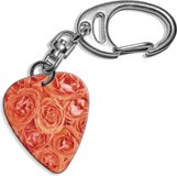 Merkloos / Sans marque Plectrum sleutelhanger Roze Rozen - Unisex - Bont