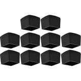 cyclingcolors 10 stuks pluggen voor vierkante buizen, flexibele rubberen doppen, zwarte bescherming, 20 x 20 mm