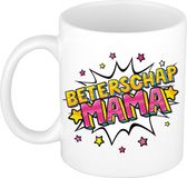 Bellatio Decorations Shoppartners Bv Beterschap mama cadeau koffiemok / theebeker wit met sterren - 300 ml - keramiek