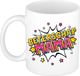 Bellatio Decorations Shoppartners Bv Beterschap mama cadeau koffiemok / theebeker wit met sterren - 300 ml - keramiek