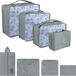 Unyqoos® Set de 8 cubes de rangement, organisateur de valise, nylon, comprenant : 3 sacs de rangement (L40x30x12 / M30x28x12 / S30x20x12), 3 sacs à linge, un sac à chaussures et une trousse de toilette, gris