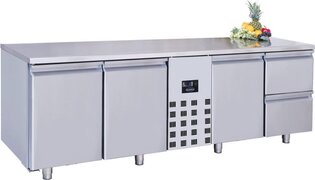 - Professionele Koelwerkbank | 3 deuren & 2 laden | Mono Block | Pro Line | | 7489.5360 | Horeca grijs