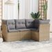 Maison Exclusive - Ensemble de meubles de jardin 4 pièces avec canapé et coussins, beige, en polyrotin