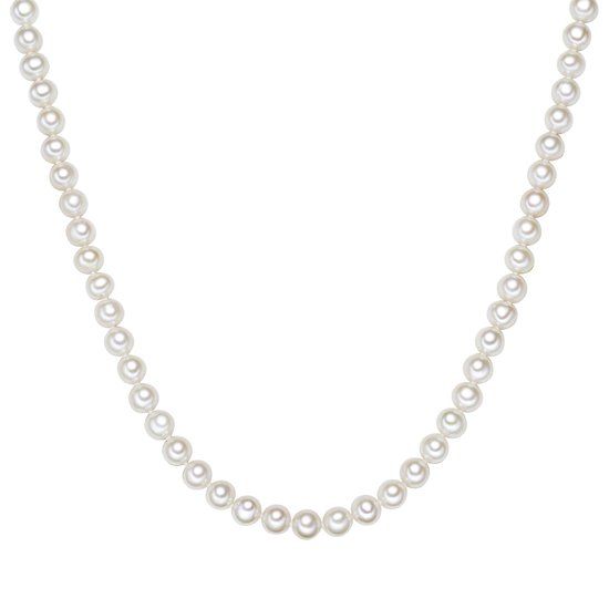 Valero Pearls Zilveren Parelketting - Sterling Zilver - Zoetwaterparels - Wit - 60 cm