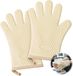 Sans marque Gants de cuisine résistants à la chaleur en silicone - 2 pièces, beige