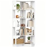 HOMCOM Opbergrek - Spaanplaat - 60 x 60 x 165,5 cm - Wit