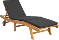 vidaXL Ligstoel Polyester Bruin en Donkergrijs