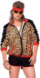 Wilbers & Wilbers Jaren 80 & 90 Kostuum Retro Trainingspak Sportieve Krachtpanter Man Bruin Zwart Panter XXL